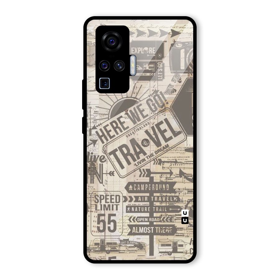 Here We Travel Glass Back Case for Vivo X50 Pro