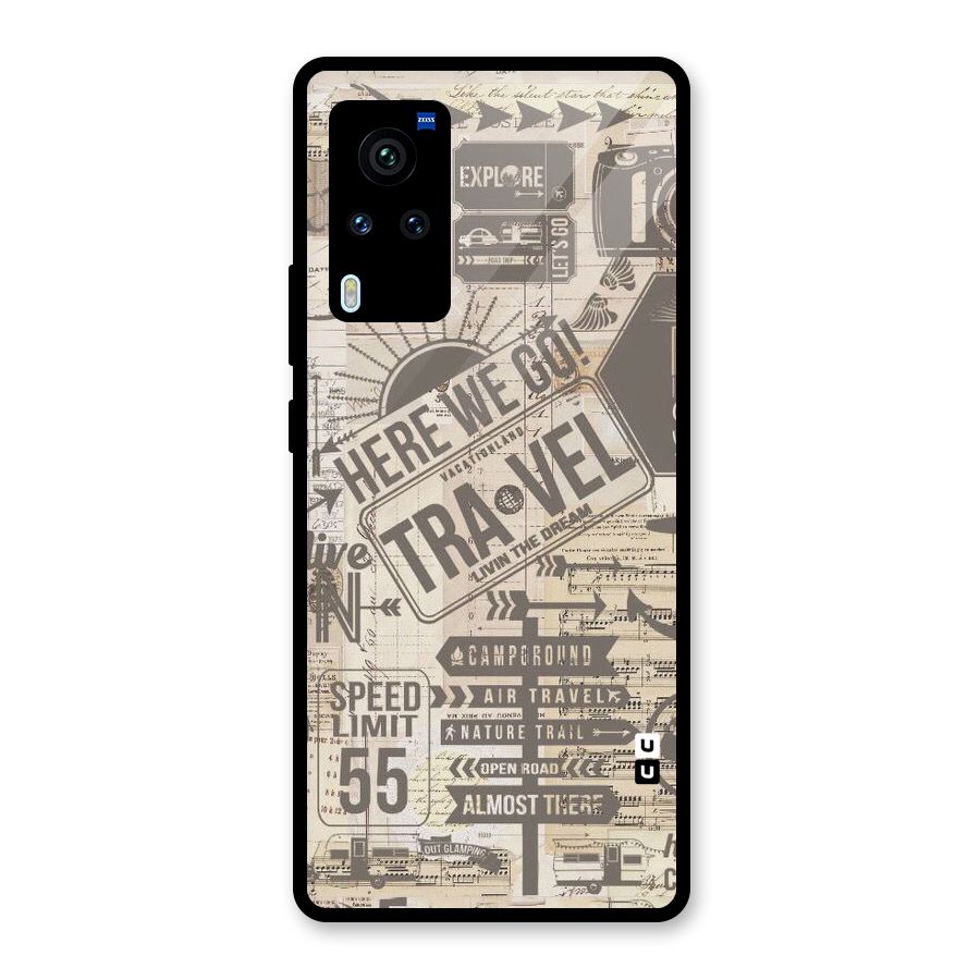 Here We Travel Glass Back Case for Vivo X60 Pro