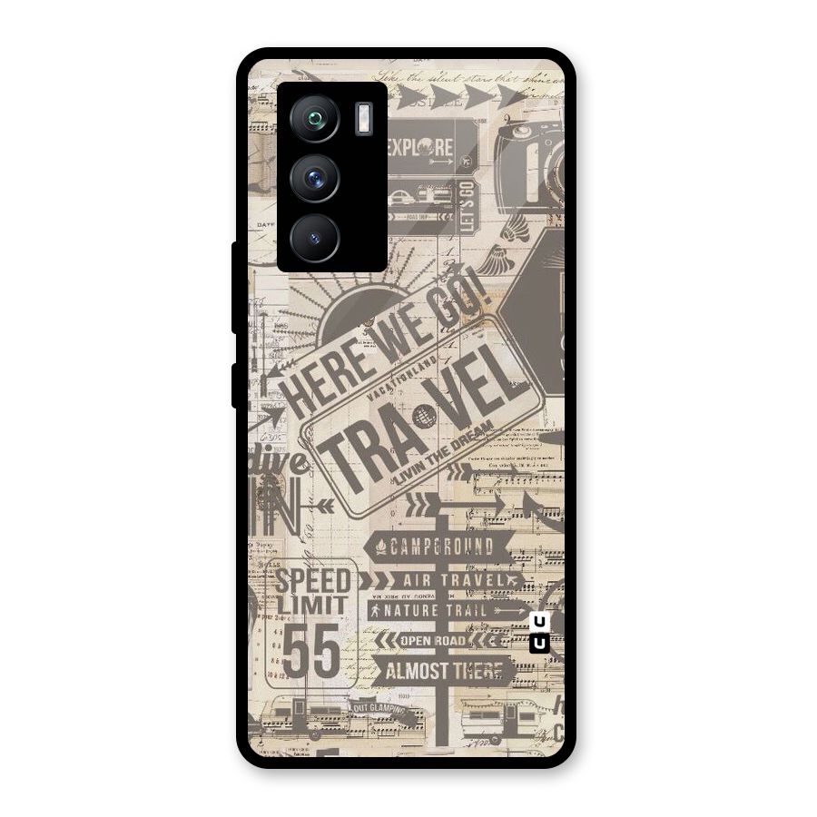 Here We Travel Glass Back Case for Vivo iQOO 9 SE