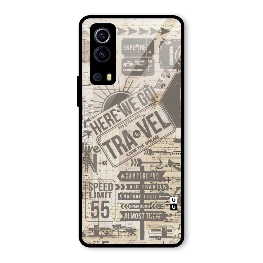Here We Travel Glass Back Case for Vivo iQOO Z3