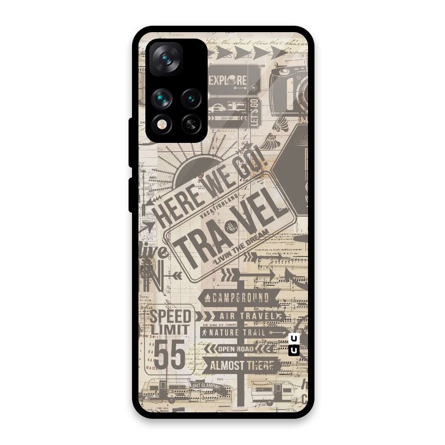 Here We Travel Glass Back Case for Xiaomi 11i HyperCharge 5G