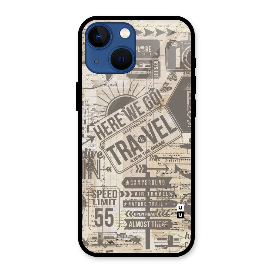 Here We Travel Glass Back Case for iPhone 13 Mini
