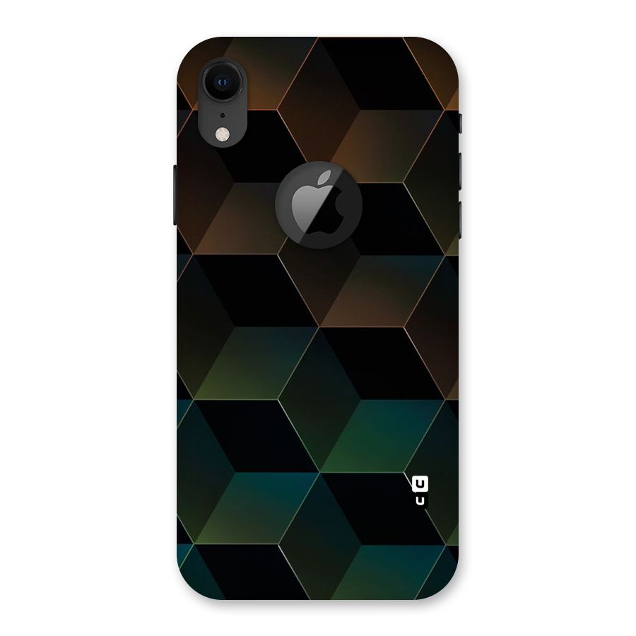 Hexagonal Design Back Case for iPhone XR Logo Cut