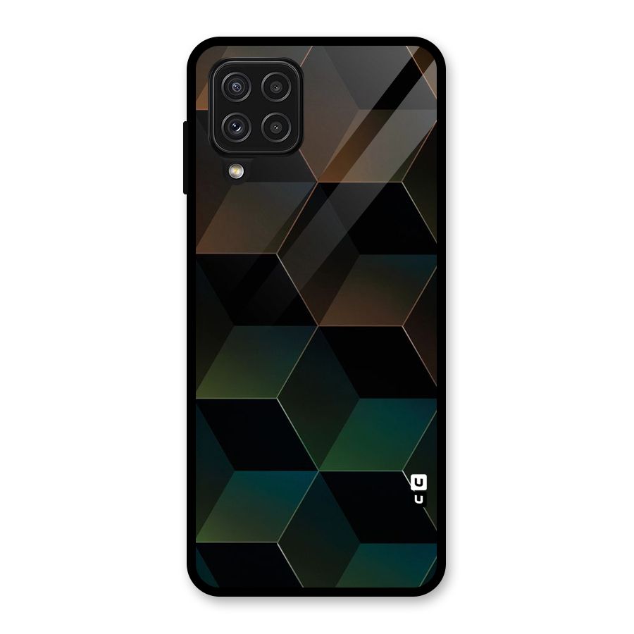 Hexagonal Design Glass Back Case for Galaxy A22 4G