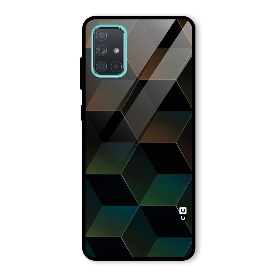 Hexagonal Design Glass Back Case for Galaxy A71