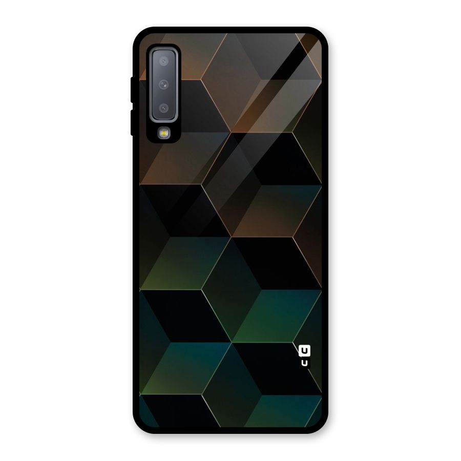Hexagonal Design Glass Back Case for Galaxy A7 (2018)
