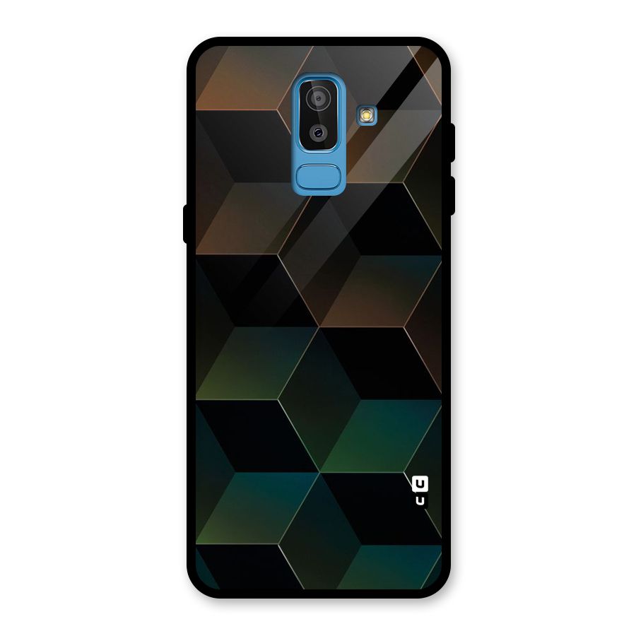 Hexagonal Design Glass Back Case for Galaxy J8