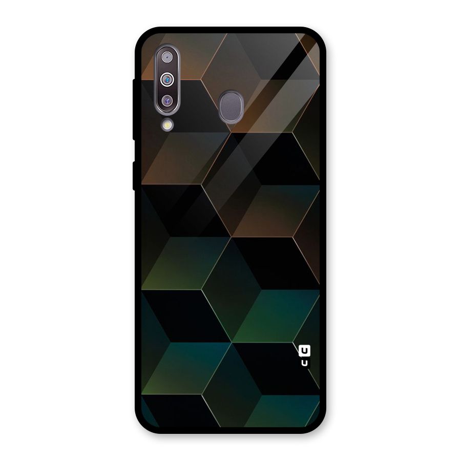 Hexagonal Design Glass Back Case for Galaxy M30