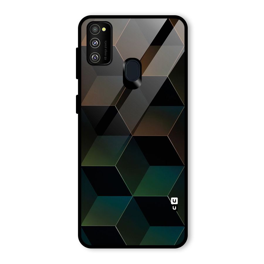 Hexagonal Design Glass Back Case for Galaxy M30s