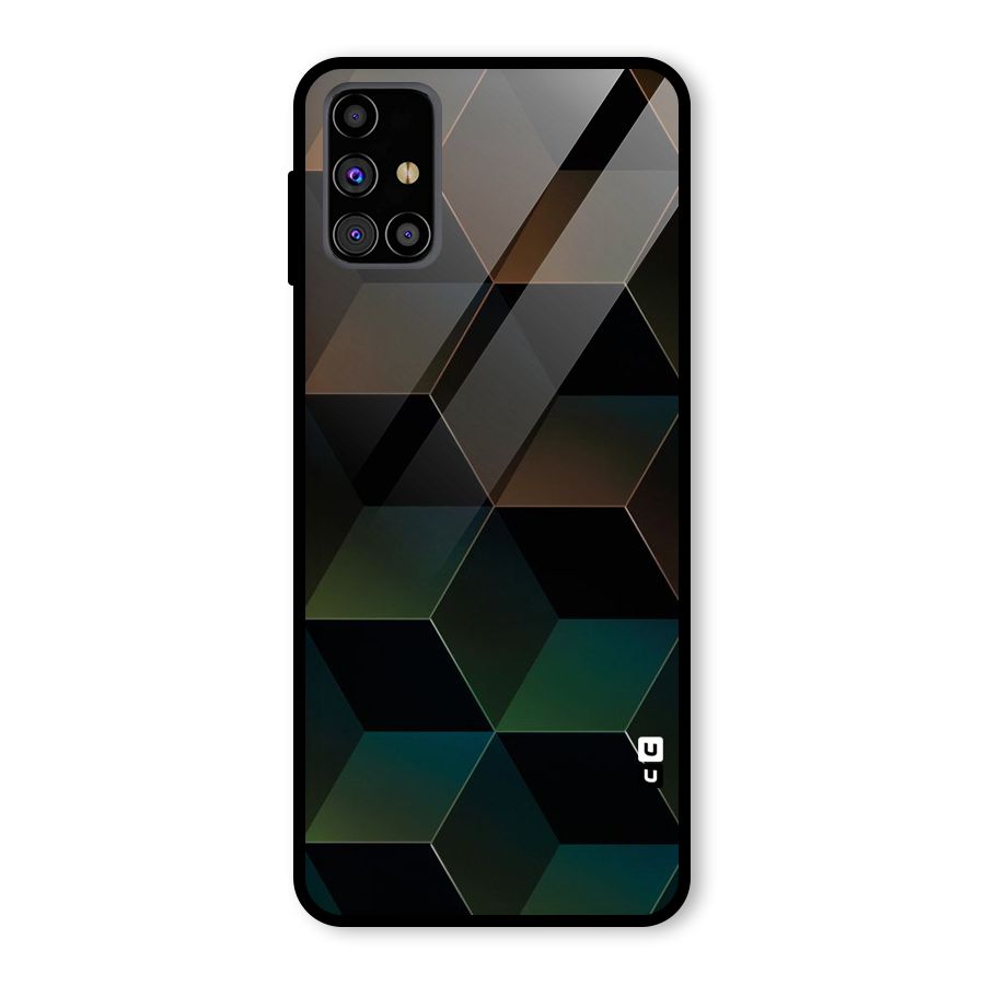 Hexagonal Design Glass Back Case for Galaxy M31s
