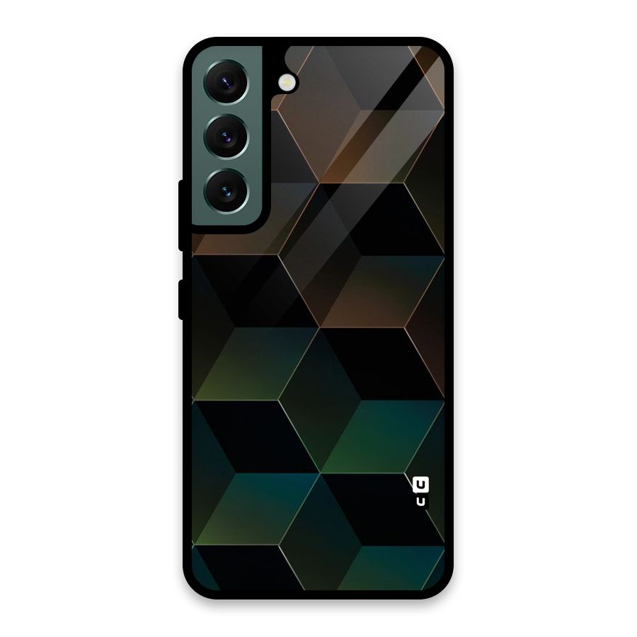 Hexagonal Design Glass Back Case for Galaxy S22 5G