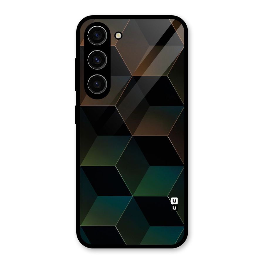 Hexagonal Design Glass Back Case for Galaxy S23