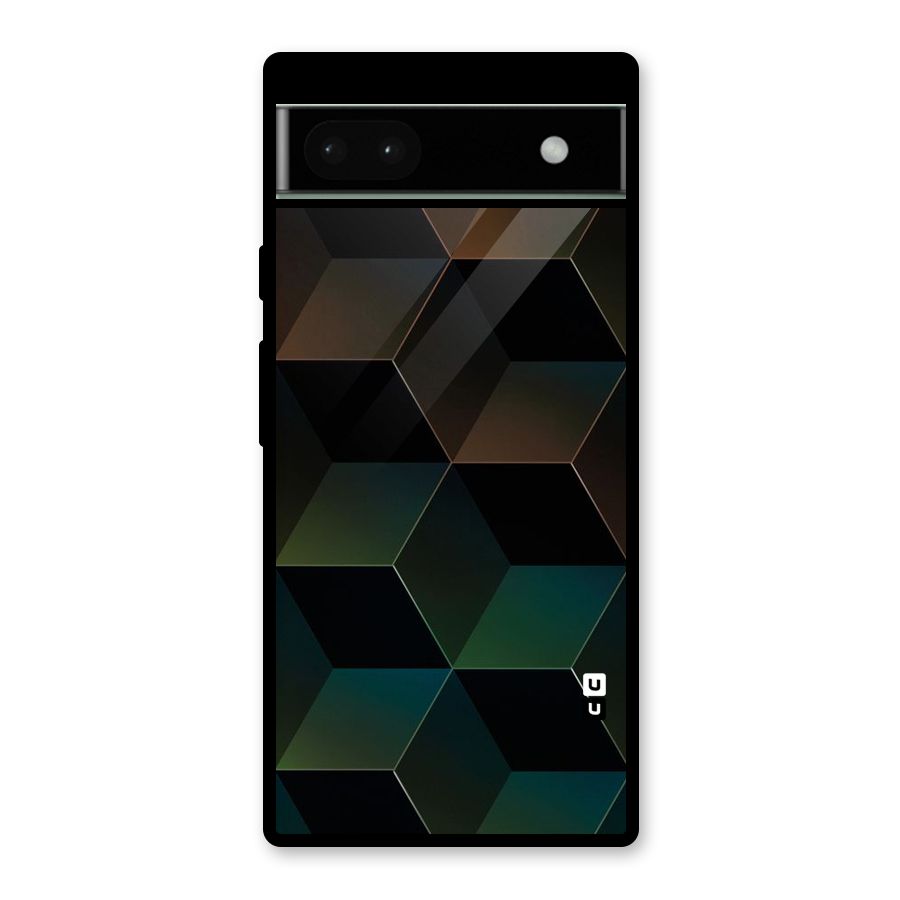 Hexagonal Design Glass Back Case for Google Pixel 6a