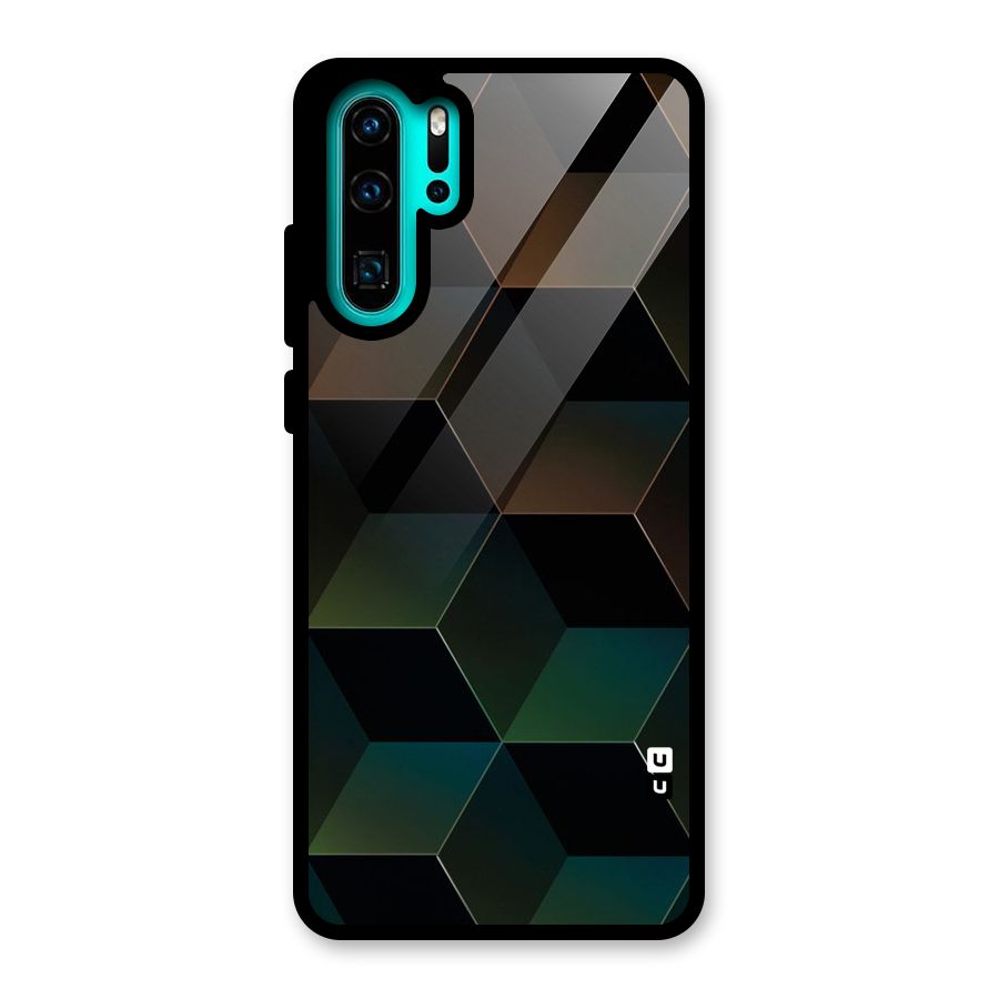 Hexagonal Design Glass Back Case for Huawei P30 Pro