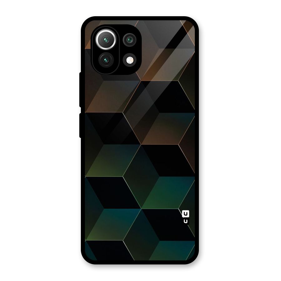 Hexagonal Design Glass Back Case for Mi 11 Lite