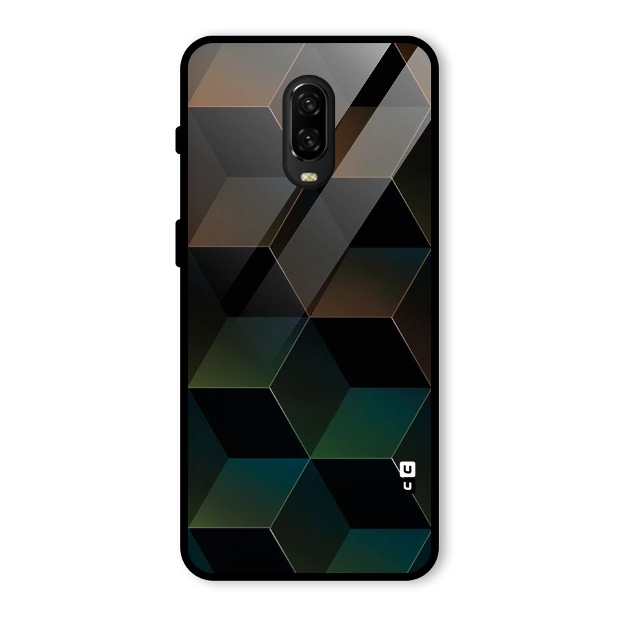 Hexagonal Design Glass Back Case for OnePlus 6T