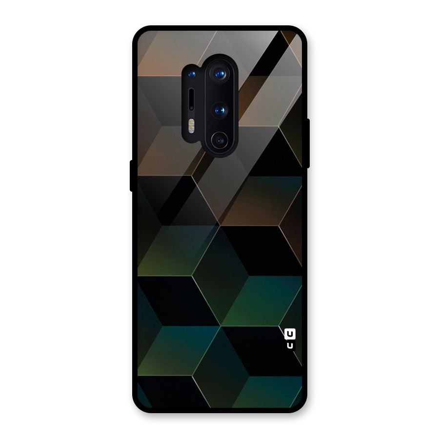 Hexagonal Design Glass Back Case for OnePlus 8 Pro