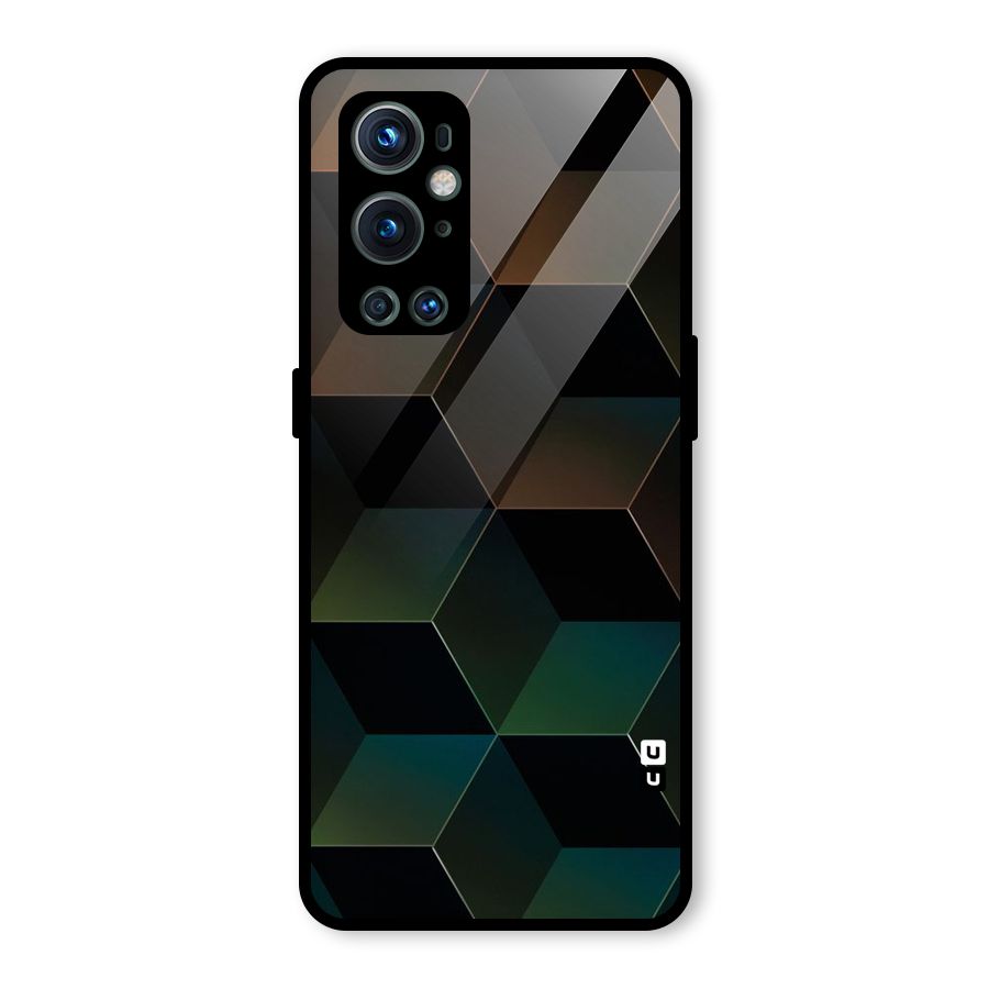 Hexagonal Design Glass Back Case for OnePlus 9 Pro