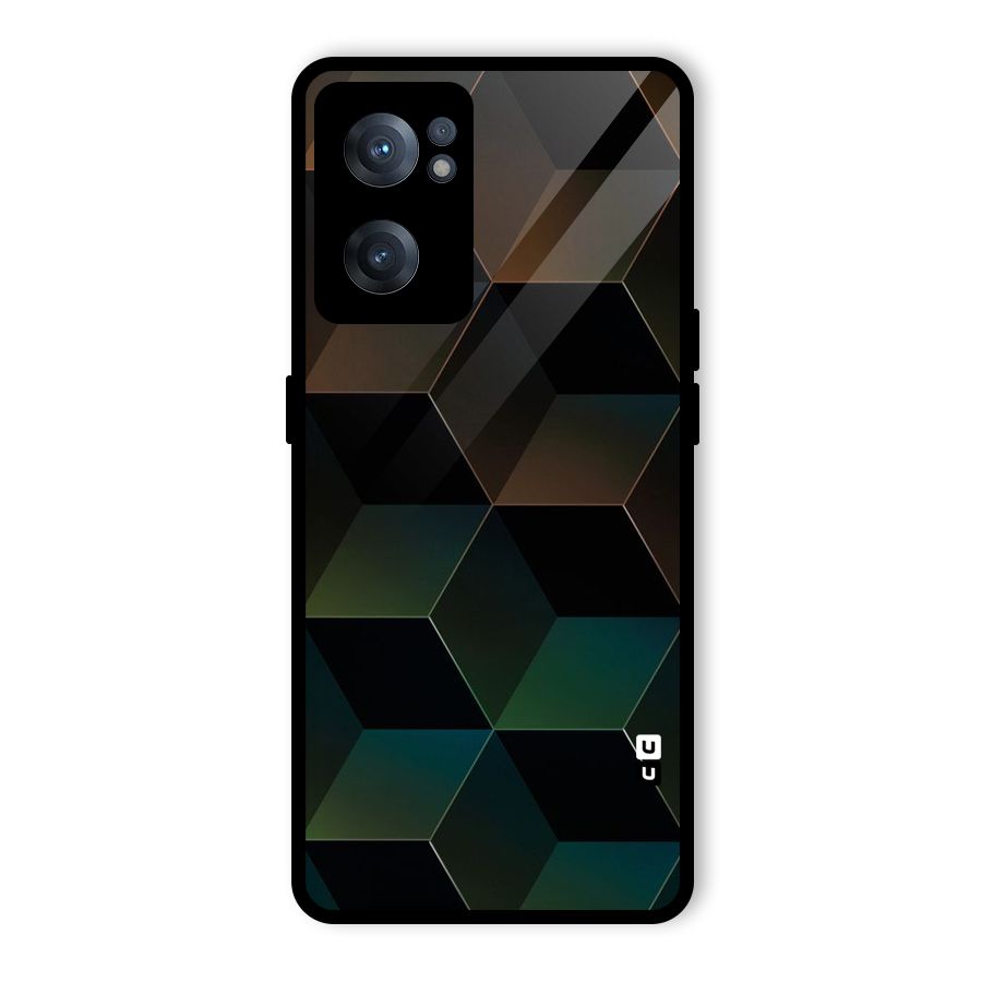 Hexagonal Design Glass Back Case for OnePlus Nord CE 2 5G