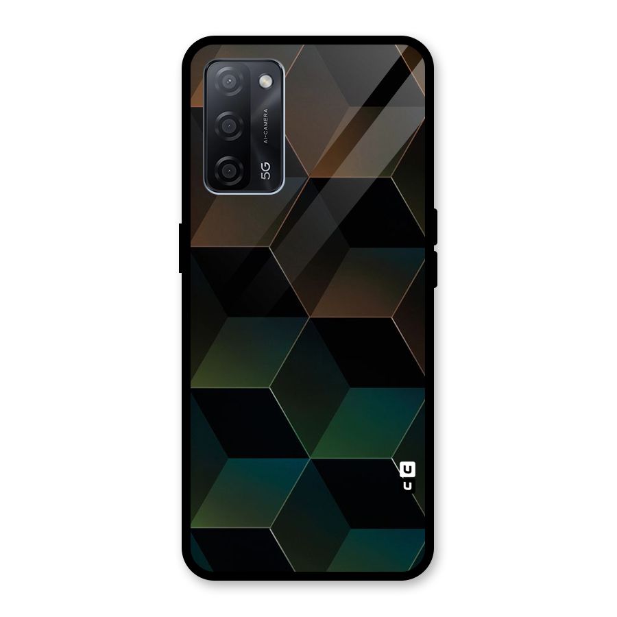 Hexagonal Design Glass Back Case for Oppo A53s 5G