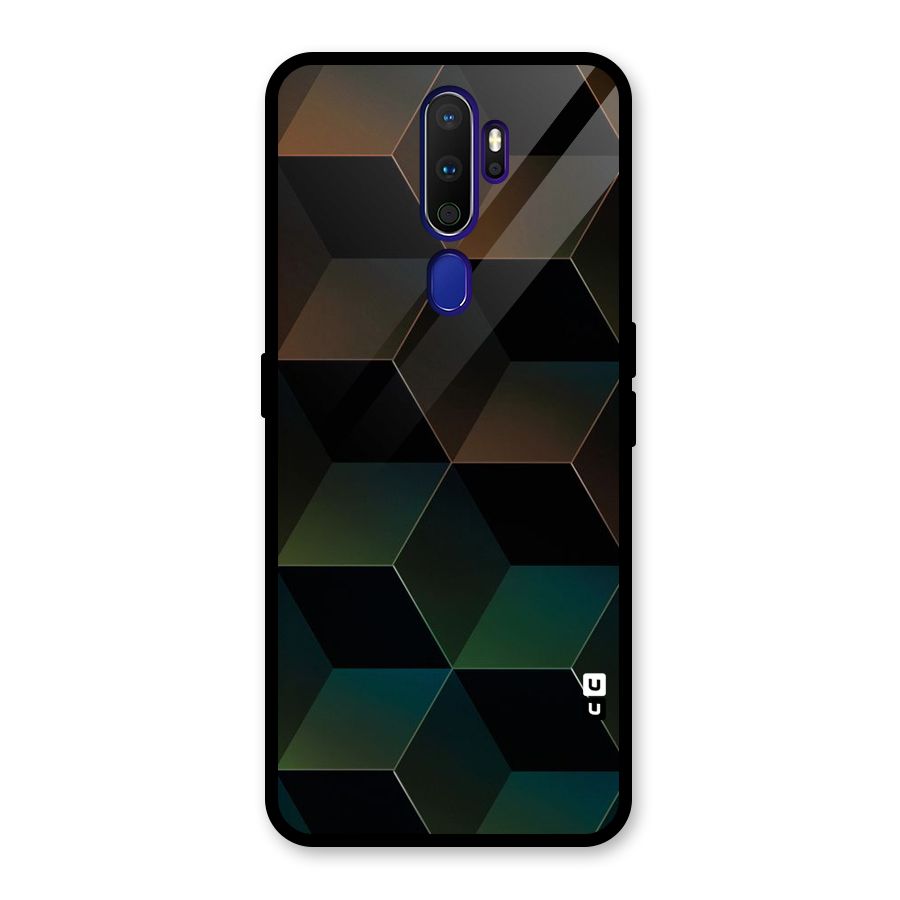 Hexagonal Design Glass Back Case for Oppo A9 (2020)