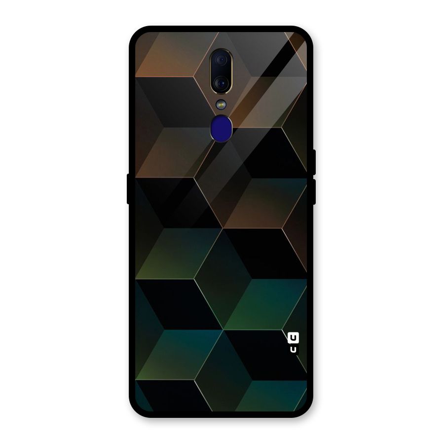 Hexagonal Design Glass Back Case for Oppo F11