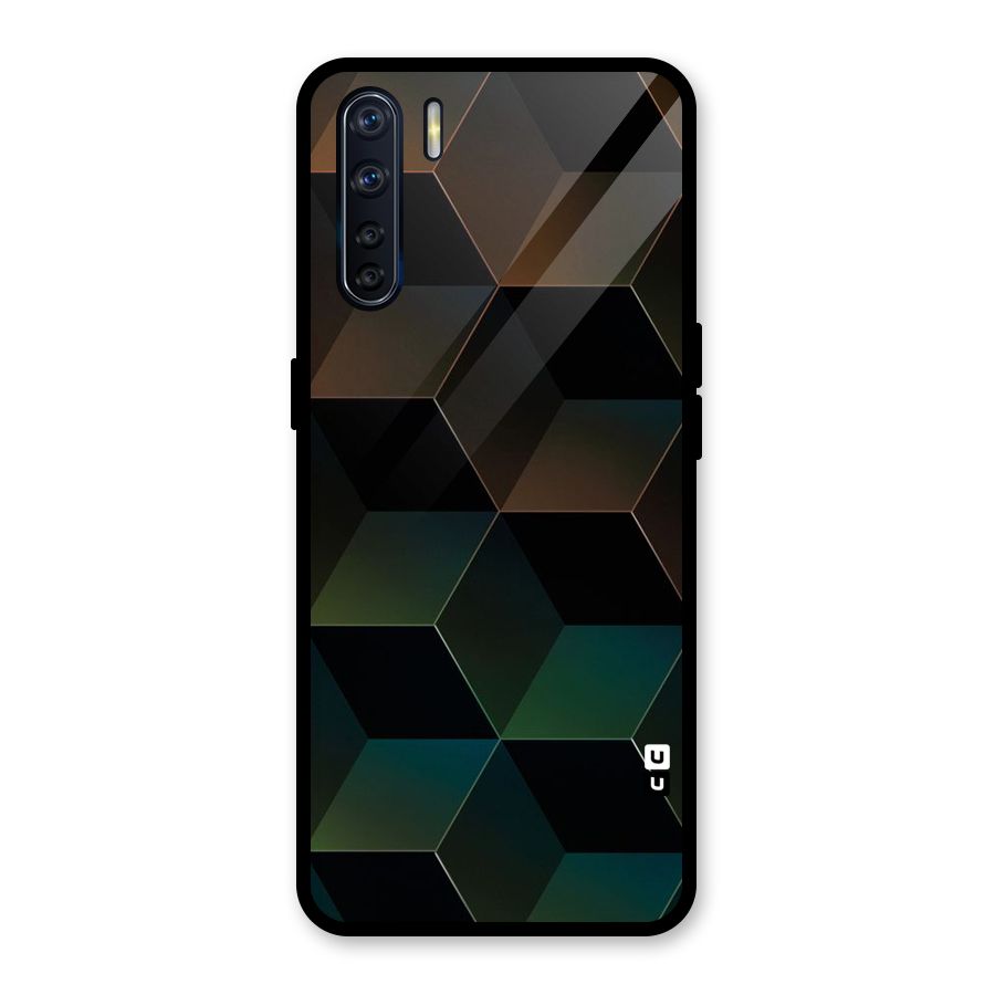Hexagonal Design Glass Back Case for Oppo F15
