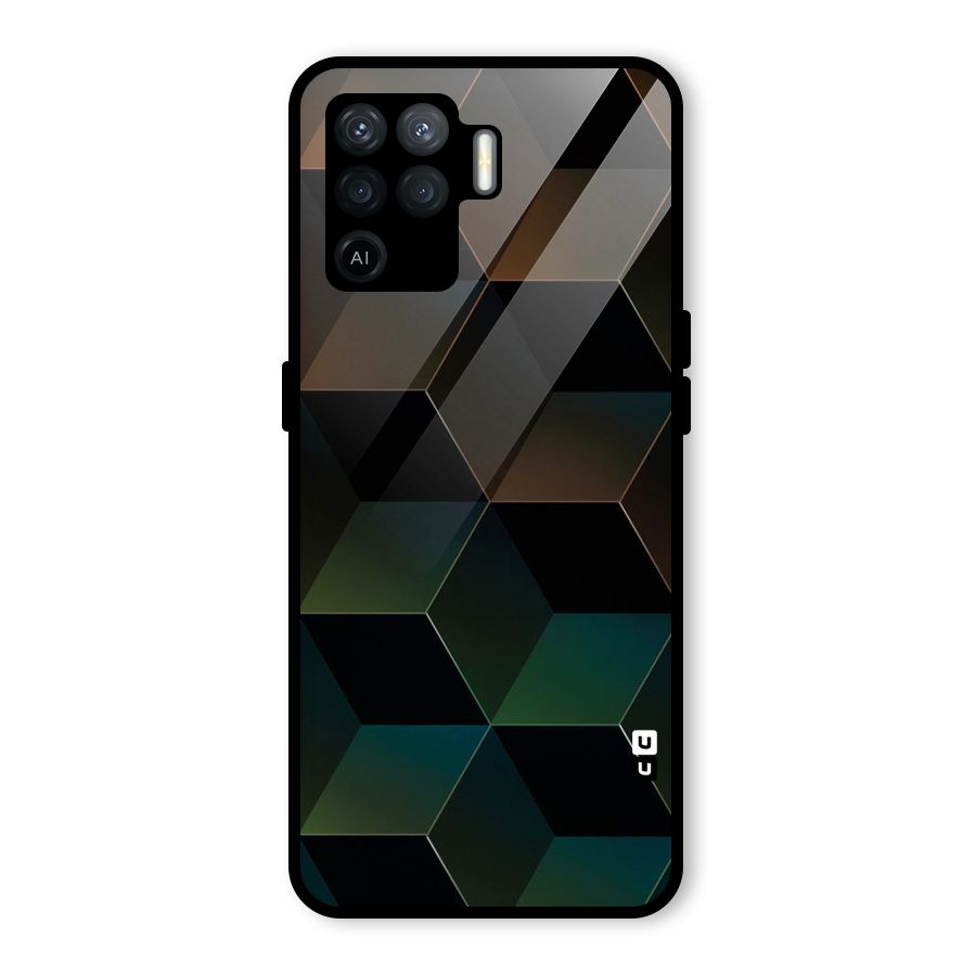 Hexagonal Design Glass Back Case for Oppo F19 Pro