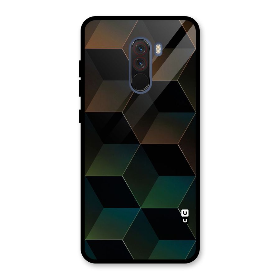 Hexagonal Design Glass Back Case for Poco F1