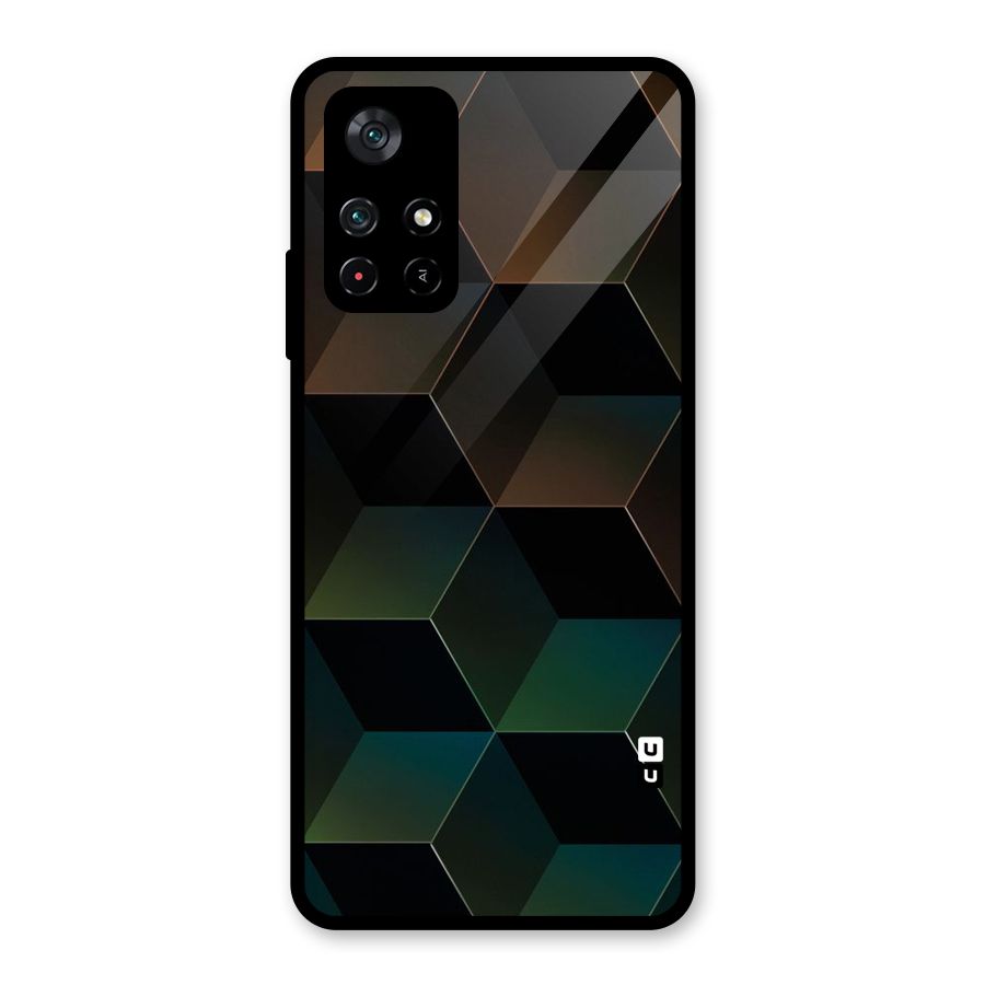 Hexagonal Design Glass Back Case for Poco M4 Pro 5G