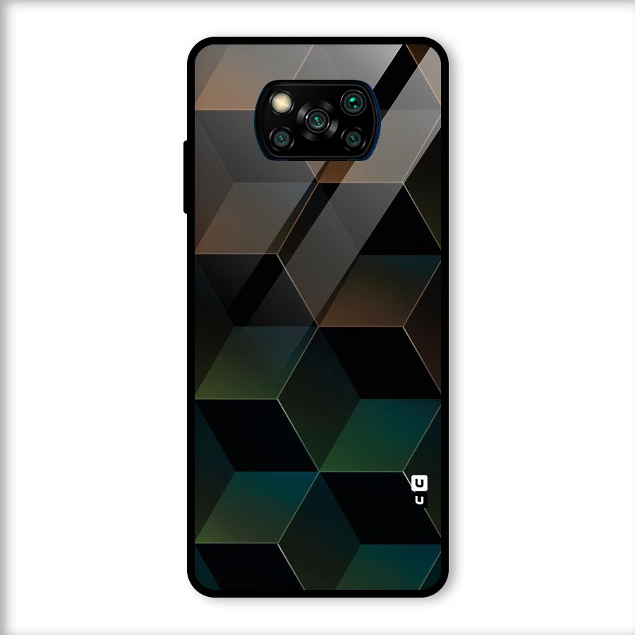Hexagonal Design Glass Back Case for Poco X3