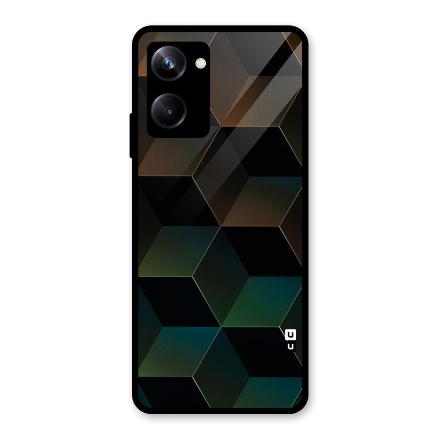 Hexagonal Design Glass Back Case for Realme 10 Pro