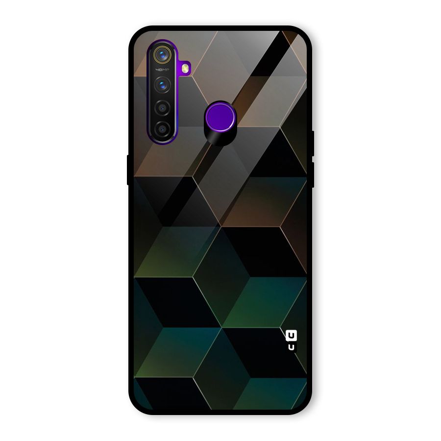 Hexagonal Design Glass Back Case for Realme 5 Pro