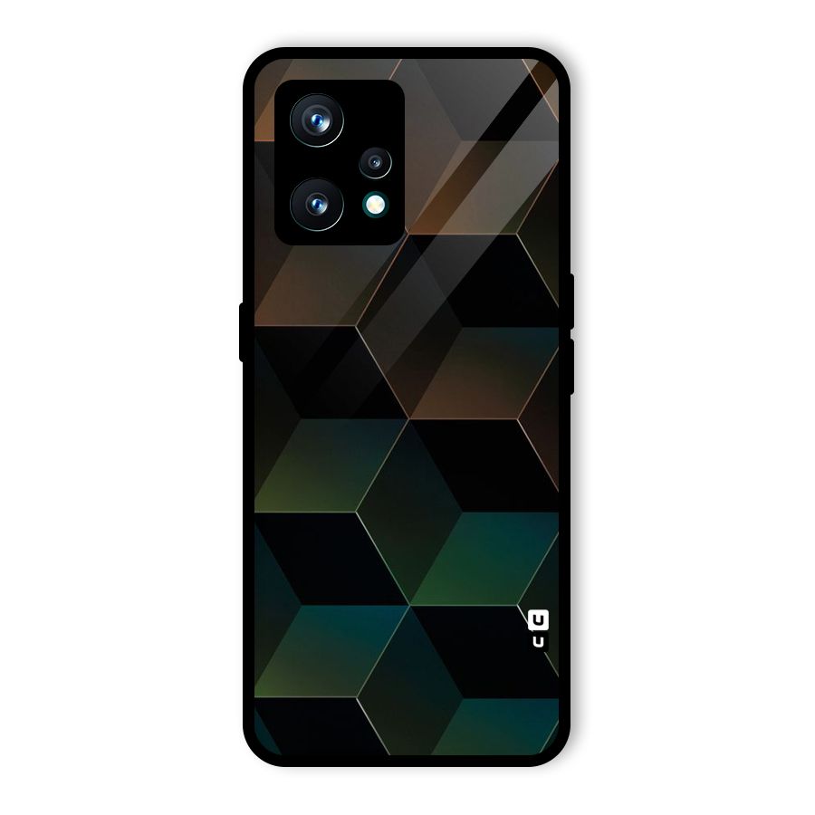 Hexagonal Design Glass Back Case for Realme 9 Pro Plus 5G
