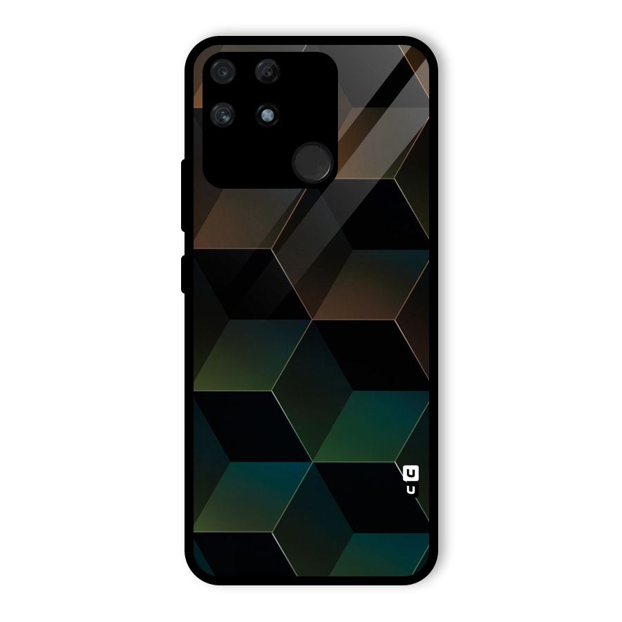 Hexagonal Design Glass Back Case for Realme Narzo 50A