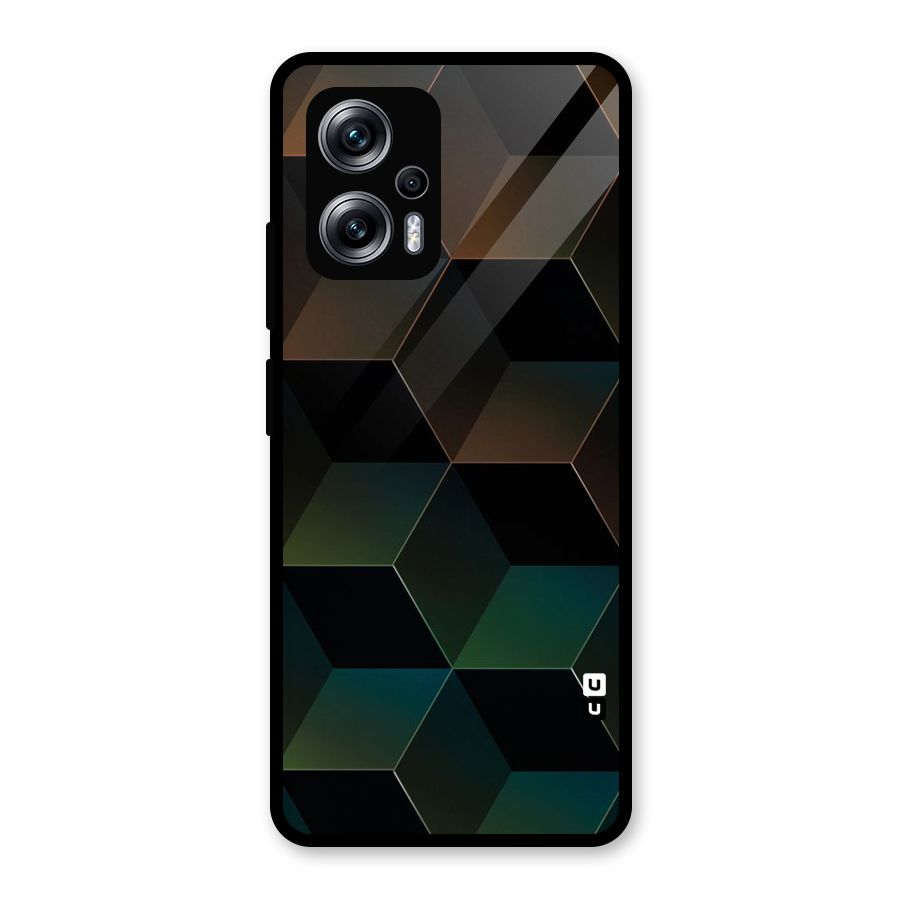 Hexagonal Design Glass Back Case for Redmi K50i