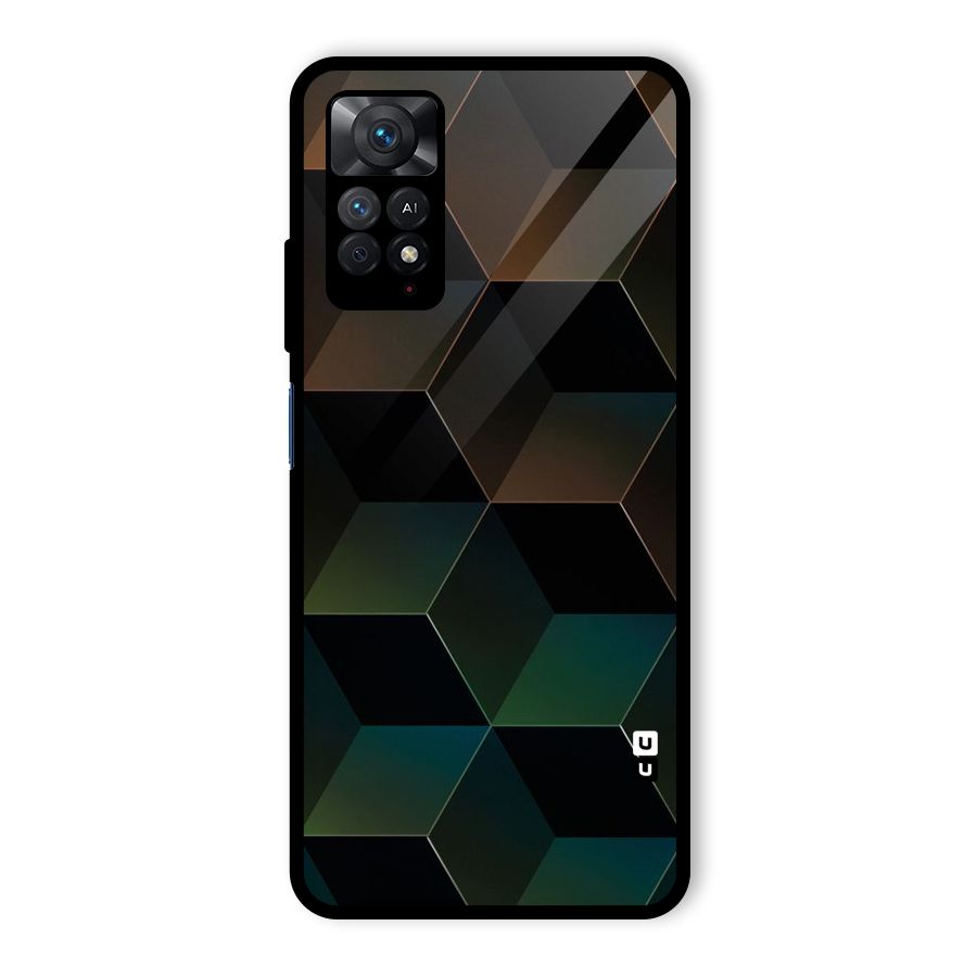 Hexagonal Design Glass Back Case for Redmi Note 11 Pro