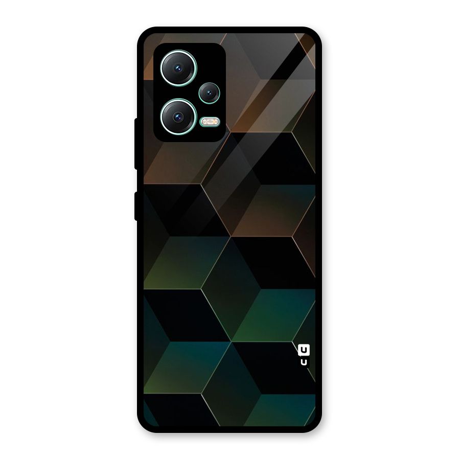 Hexagonal Design Glass Back Case for Redmi Note 12 5G