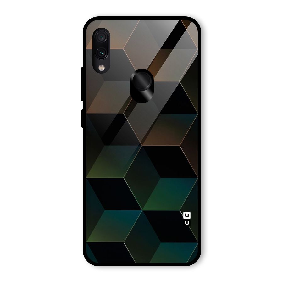 Hexagonal Design Glass Back Case for Redmi Note 7 Pro