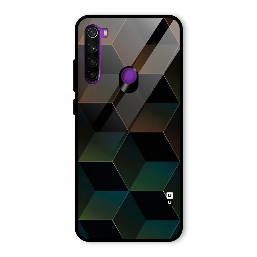 Hexagonal Design Glass Back Case for Redmi Note 8