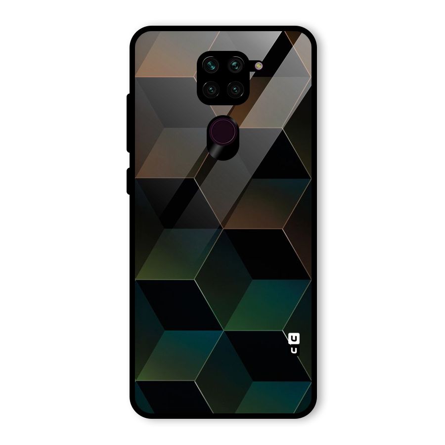 Hexagonal Design Glass Back Case for Redmi Note 9