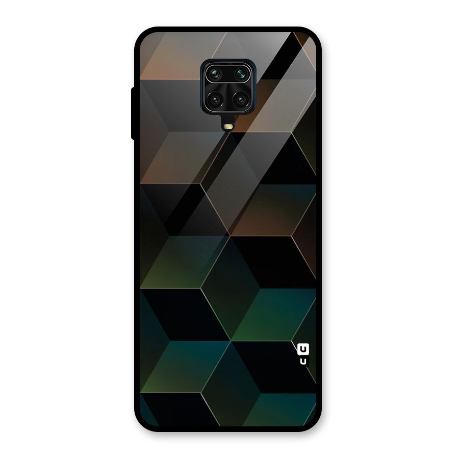 Hexagonal Design Glass Back Case for Redmi Note 9 Pro Max