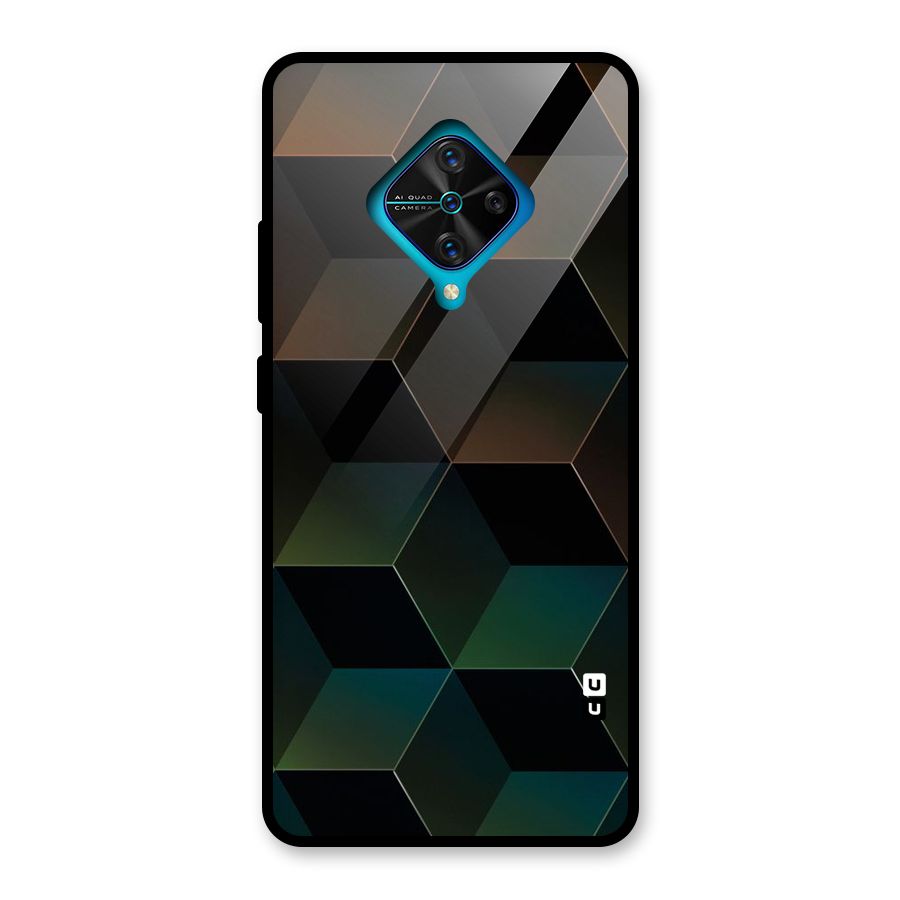 Hexagonal Design Glass Back Case for Vivo S1 Pro