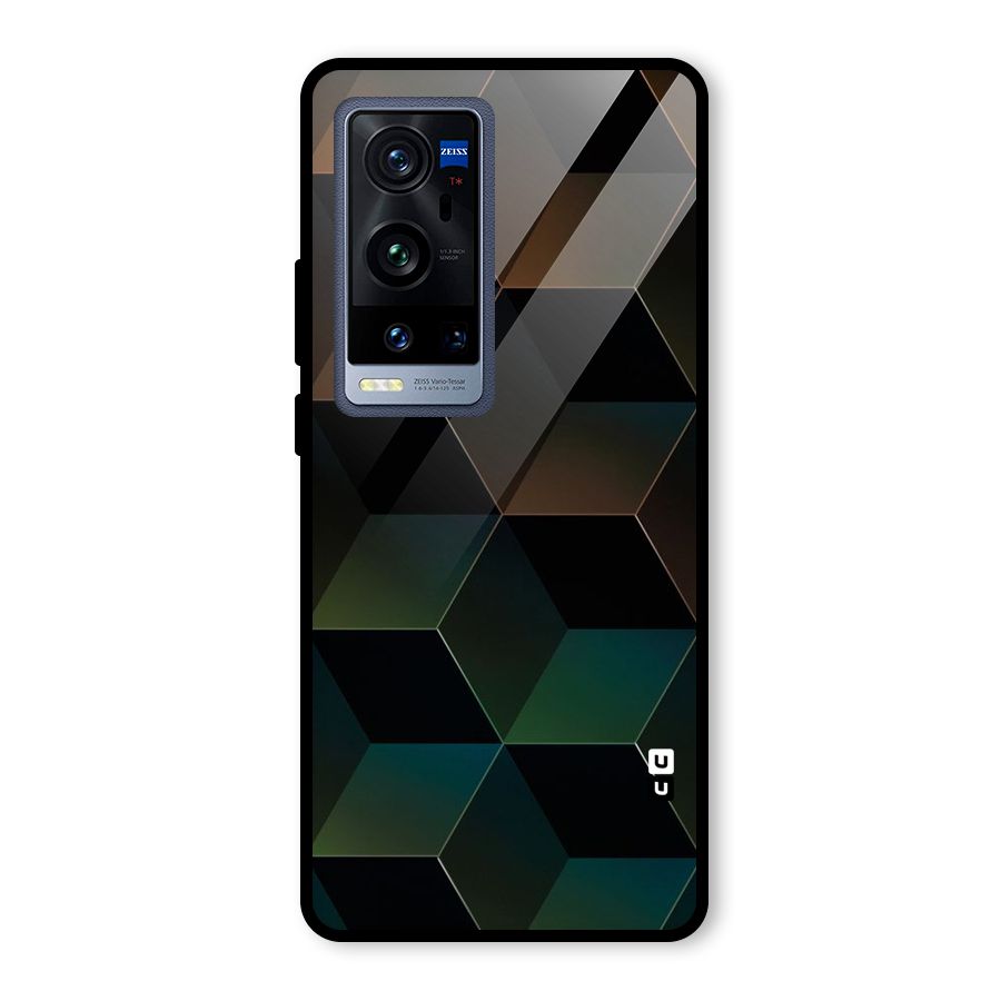 Hexagonal Design Glass Back Case for Vivo X60 Pro Plus