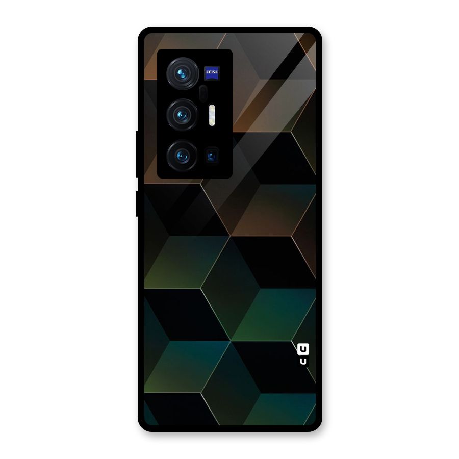 Hexagonal Design Glass Back Case for Vivo X70 Pro Plus