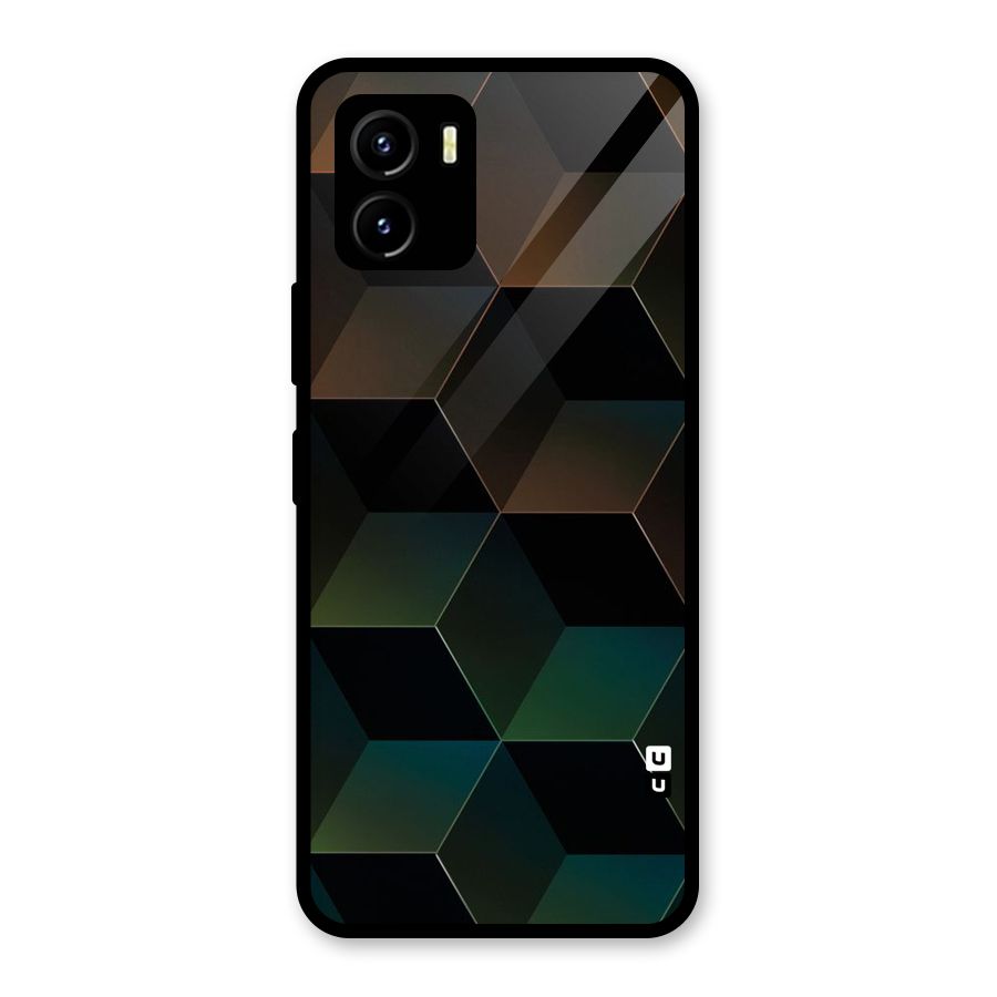 Hexagonal Design Glass Back Case for Vivo Y15s