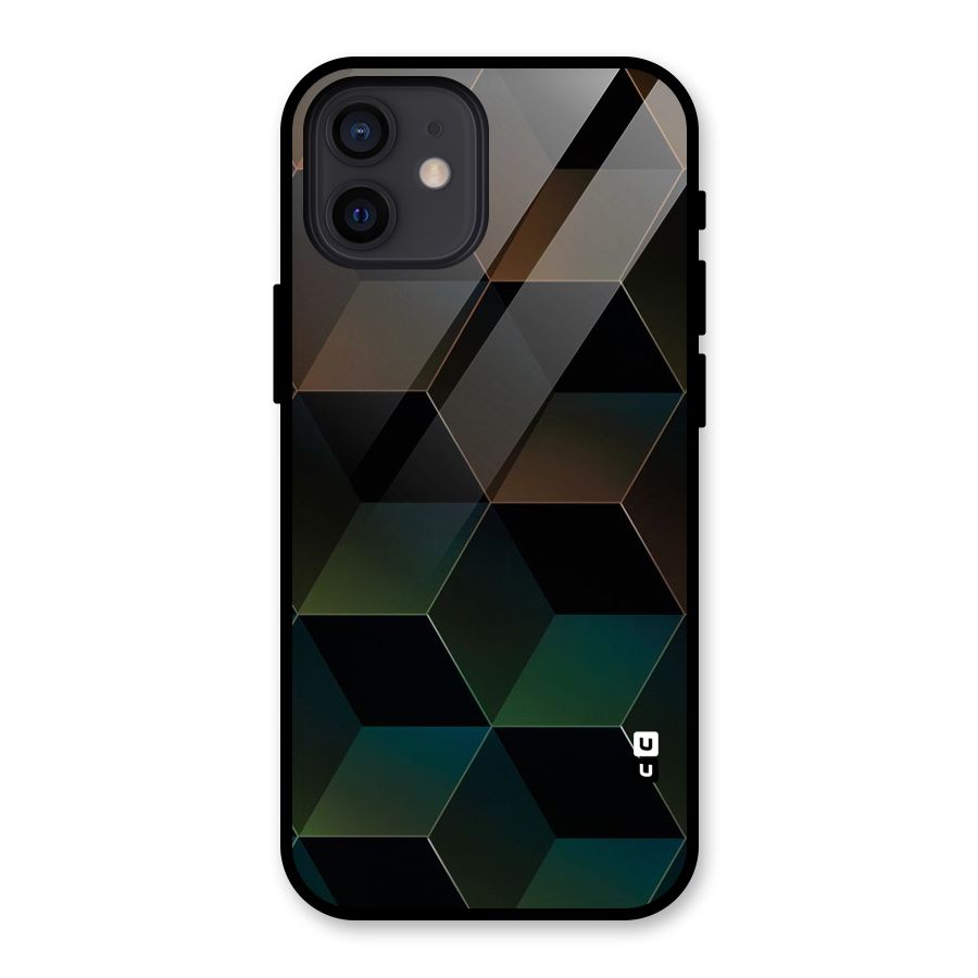 Hexagonal Design Glass Back Case for iPhone 12
