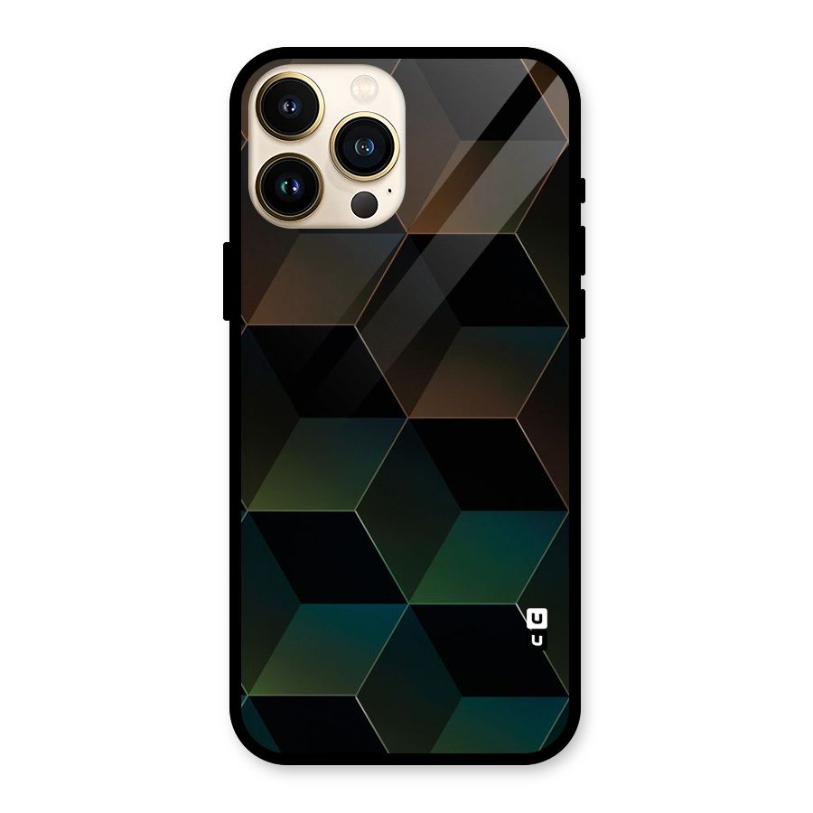 Hexagonal Design Glass Back Case for iPhone 13 Pro Max