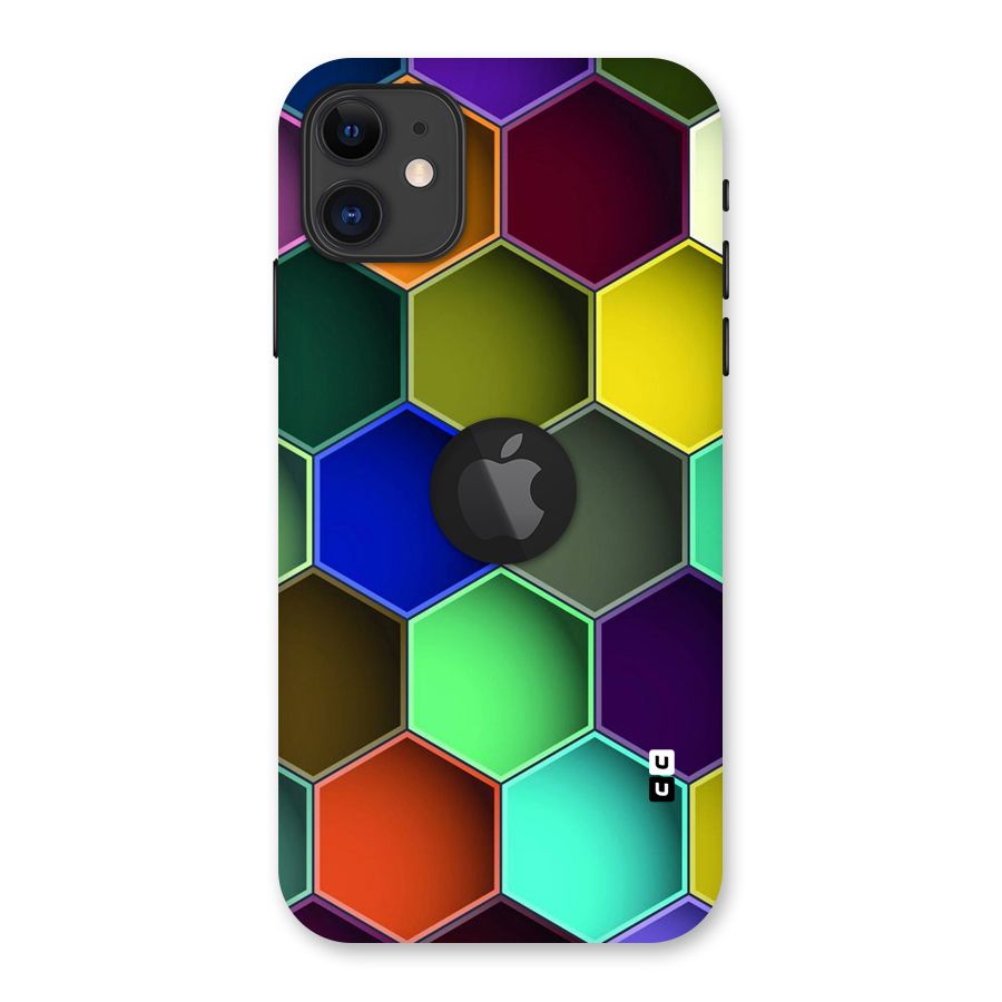 Hexagonal Palette Back Case for iPhone 11 Logo Cut