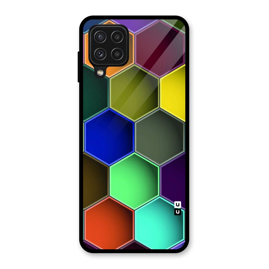 Hexagonal Palette Glass Back Case for Galaxy A22 4G